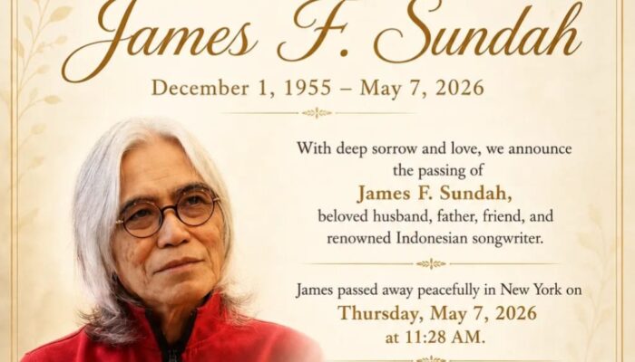 James F. Sundah Meninggal Dunia di New York, Musik Indonesia Kehilangan Sang Maestro “Lilin-Lilin Kecil”